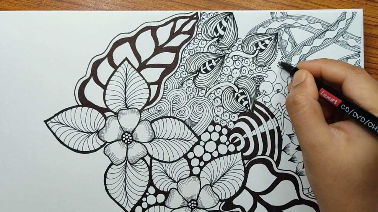 How to Draw Zentangle  | Doodle Art | Zendoodle | Zentangle Patterns | Doodling | Easy for Beginners