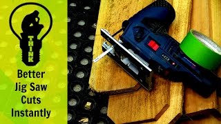 This simple trick with painters tape will help you get better cuts with a jig saw instantly! This trick will also help improve cuts with ...