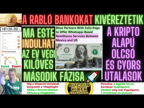 Bitcoin Hírek (1165) - A Rabló Bankokat kiVéreztetik a Kripto alapú Olcsó és Gyors Utalások 