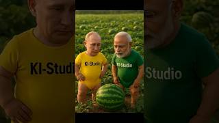 The White Watermelon Ragebaby Putin,Modi, Zelensky Trumps Surreal Desert Encounter Ai Art
