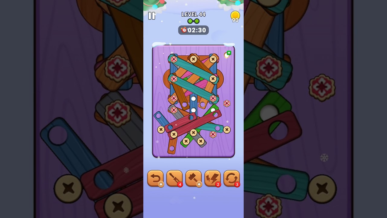 wood screw puzzle🧩 game🎮 level 44