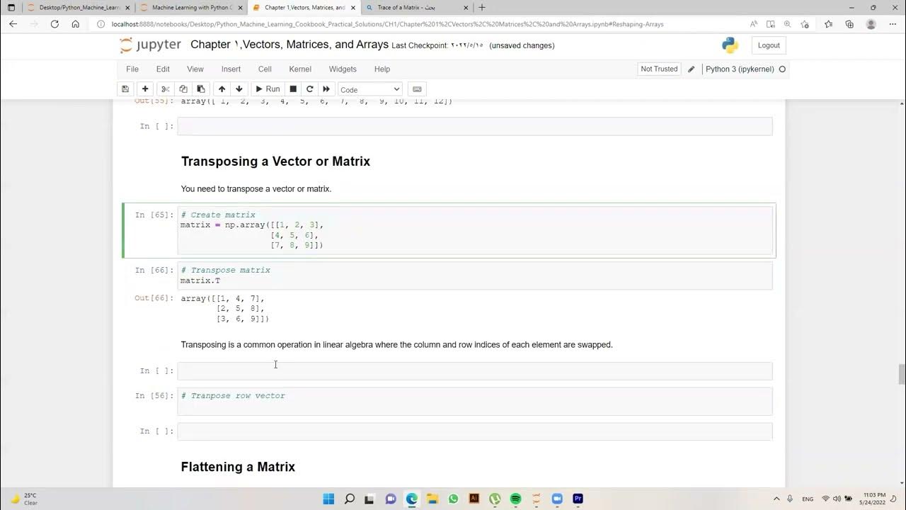 How to Transpose a Vector or Matrix in python with NumPy - YouTube