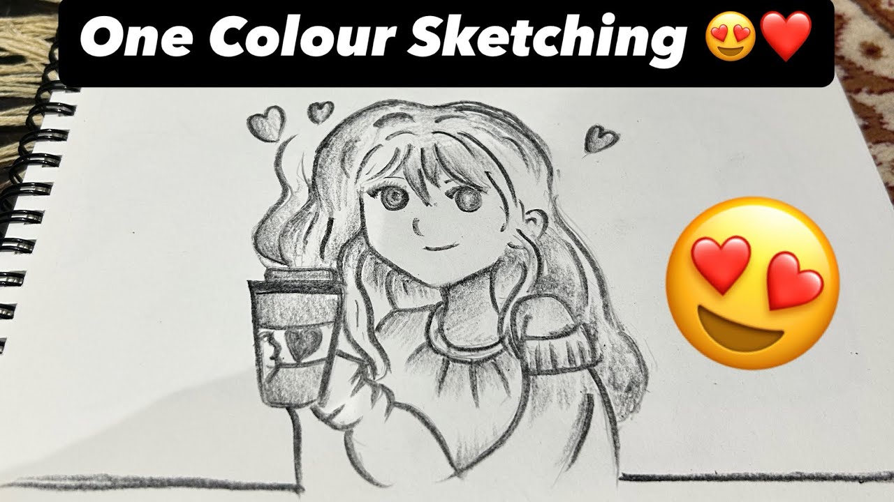 Sketching Tutorial ❤️| One Colour Sketching | 