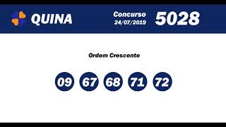 Quina 5028 - Resultado da Quina (24/07/2019)