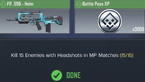 Call Of Duty Mobile Kill 15 Enemies with Headshots in MP Matches Task Complete