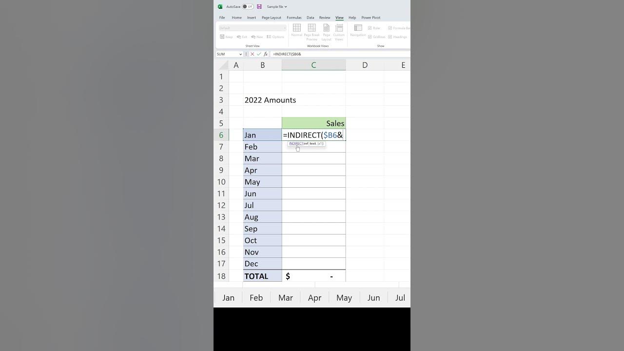 use-indirect-in-excel-to-reference-worksheets-shorts-excel-work