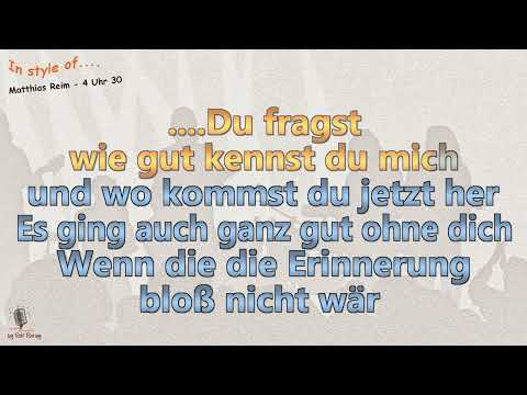 Matthias Reim - 4 Uhr 30 - Instrumental und Karaoke