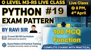 Class-19 | Python Math, Random, Date &amp; Time Module in Hindi | O Level M3-R5 Full Theory + MCQ