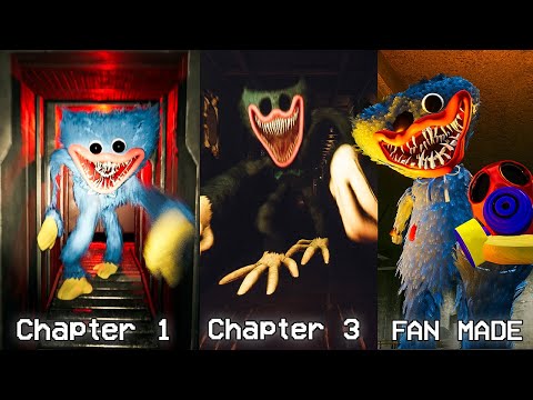 Huggy Wuggy Chase Scene  - Poppy Playtime: Chapter 1 VS Chapter 3 VS FAN MADE + Jumpscare