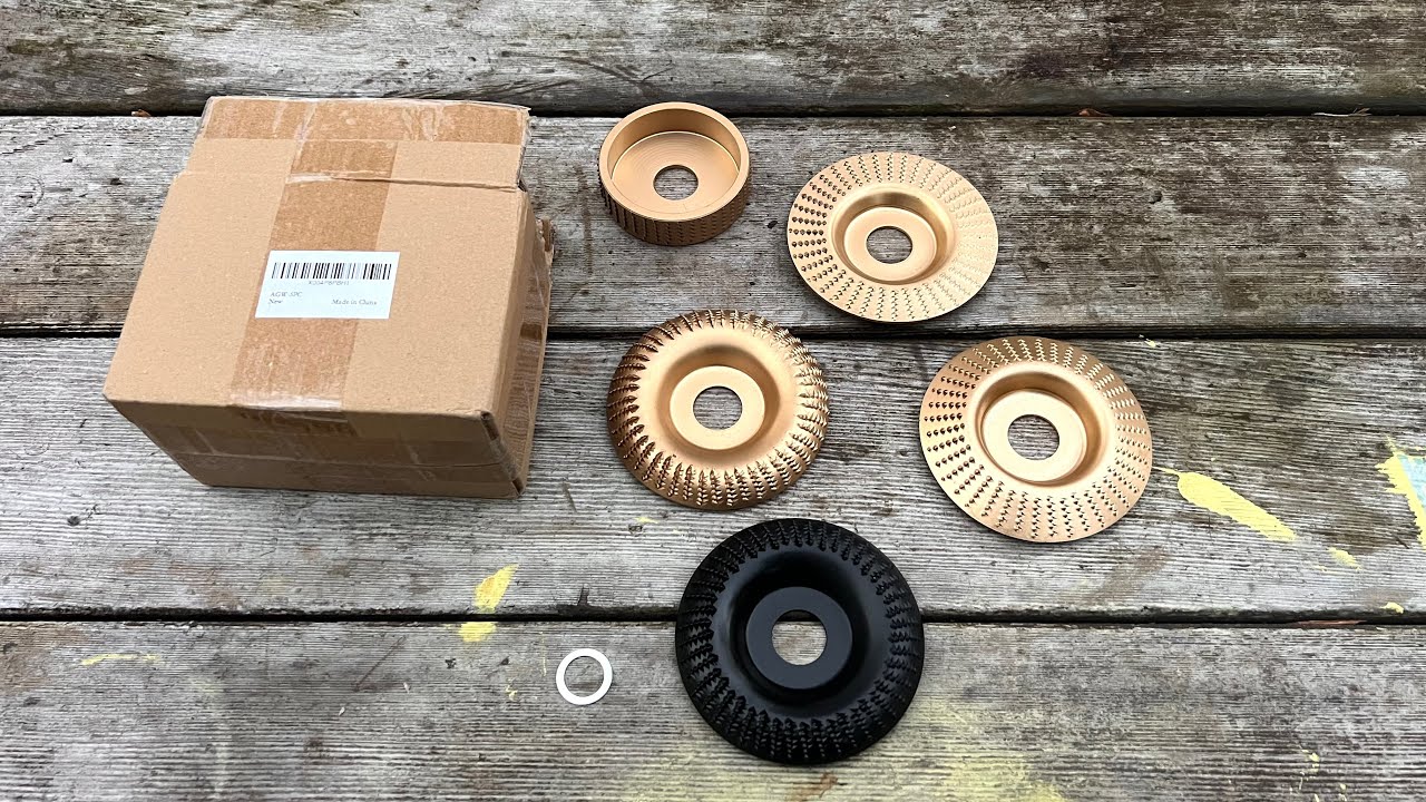 Распаковка 5 дисков для резьбы по дереву для угловой шлифовальной машины своими руками, 4-дюймовы...