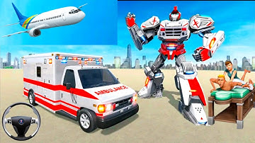 Ambulance Robot Car Transform Emergency Robot City Rescue Simulator - Android Gameplay WGFD