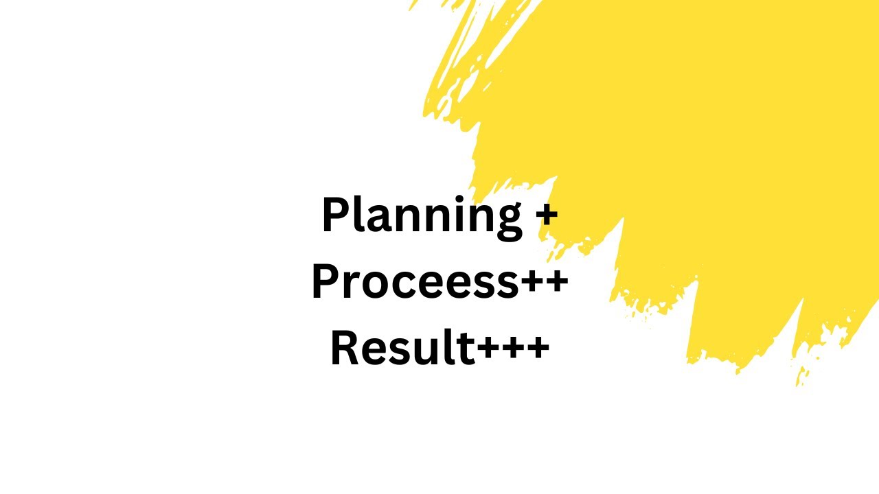 Plan for success, process with joy, and embrace the results. - YouTube