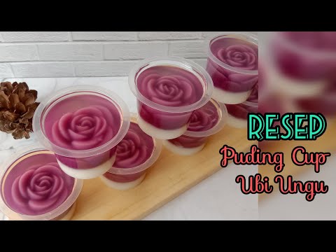 Semua orang akan suka setelah mencobanya. Puding mawar kaca ubi ungu enak dan cantik
