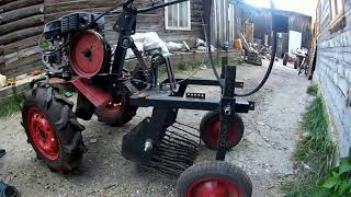 картинка: Картофелекопалка со встроенным ходоуменьшителем для мотоблока ОКА.Понижаем скорость в 2 раза.