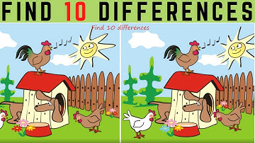 Can You Find All The 10 Differences Between Two Images - EASY LEVEL