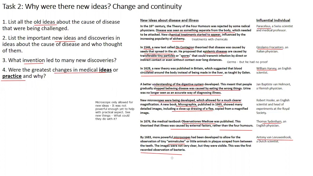 GCSE History - Medicine through Time - Renaissance Cause - Continuity and Change