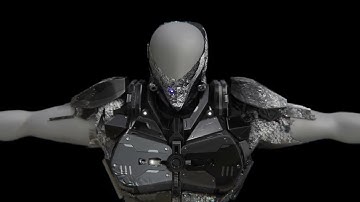 Sci-fi Armor Suit Nanotech Transformation Test - Blender Eevee
