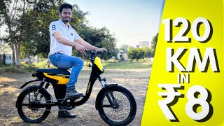 120 KM in ₹8 | Motovolt E-Bike| Pedal assisted !#electric #electricbike #ebike