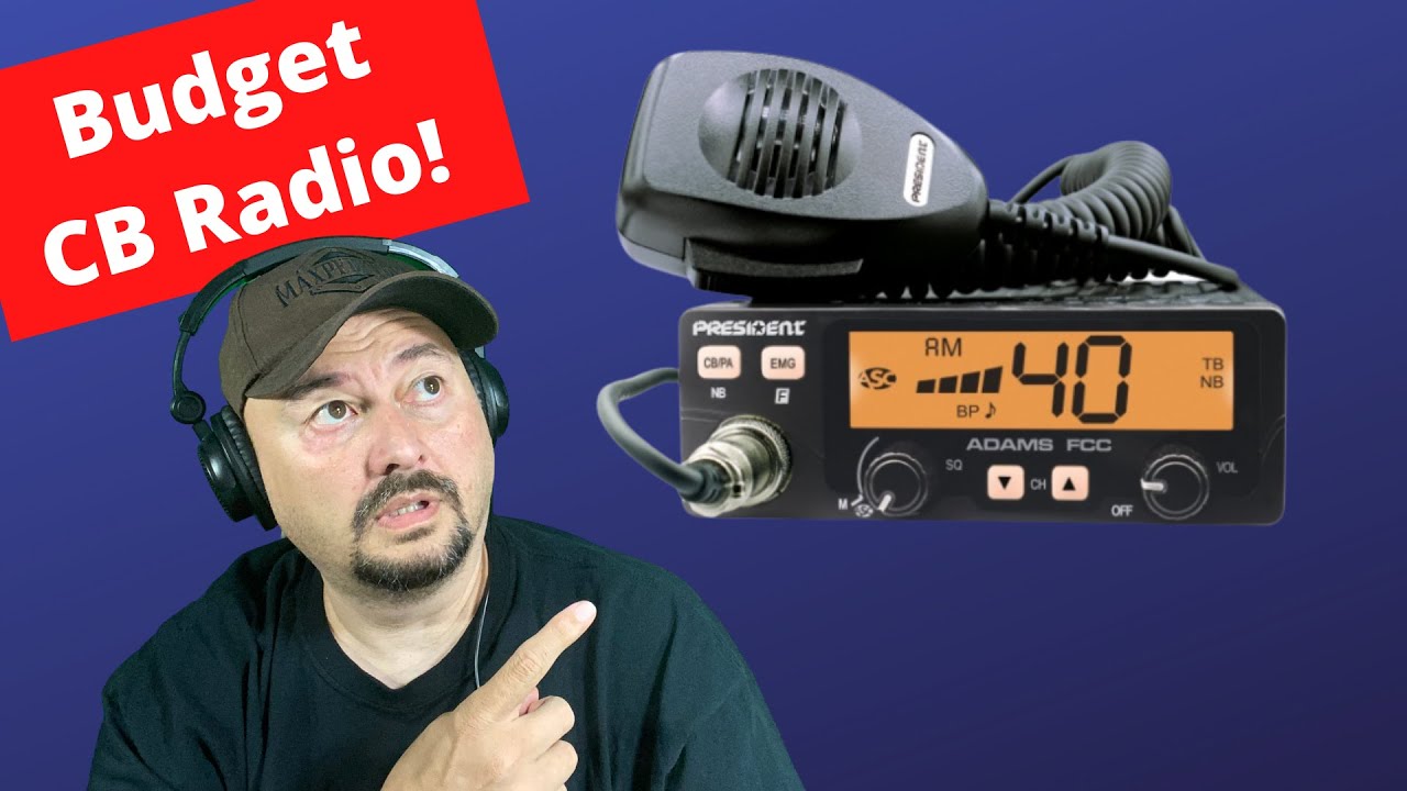 President Adams FCC CB Radio. Large LCD with 7 Colors, Programmable EMG  Channel Shortcuts, Roger Beep and Key Beep, Electret or Dynamic Mic, ASC  and