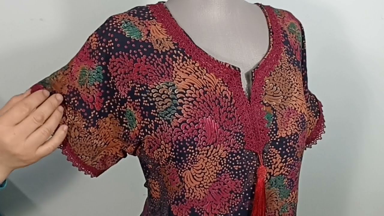 خياطة وتفصيل🌟فستان او قندورة صيفية سامبل للعيد🌟بدون قياسات وبكل سهولة