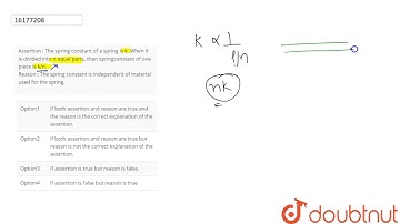 Assertion : The spring constant of a spring is k. When it is divided into n equal parts,