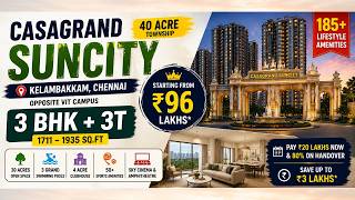 Casagrand Suncity Chennai | 3 BHK + 3 Bath Apartment Tour | Starting ₹96 Lakhs | ☎️ +91 96435 27983