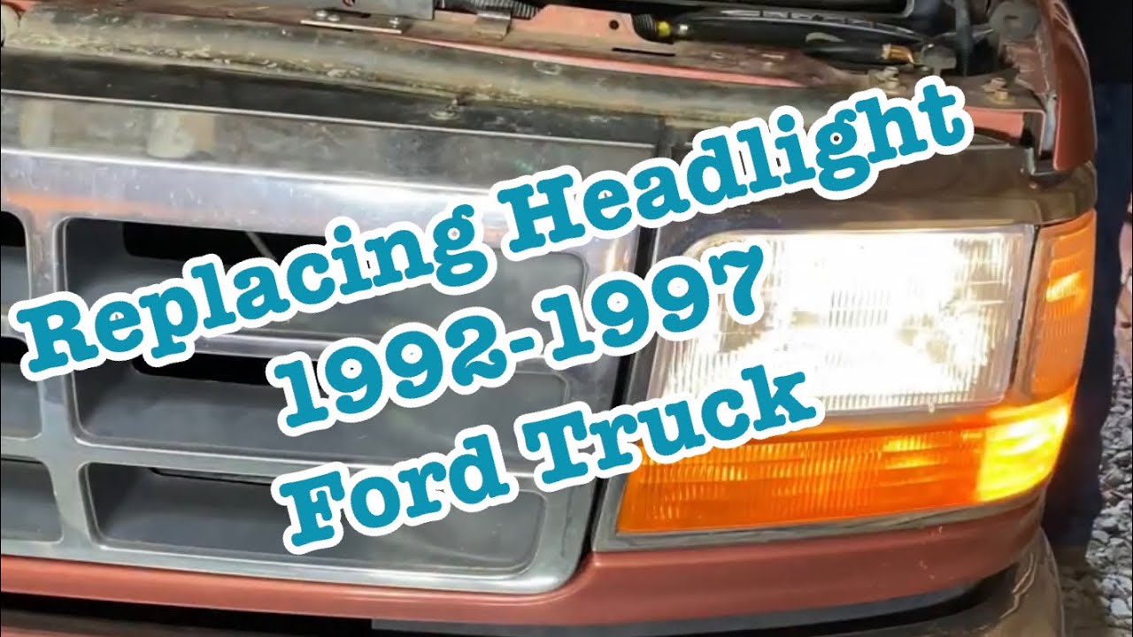 Headlight Door compatible with Ford F-Series 92-97 Gray Left Side 