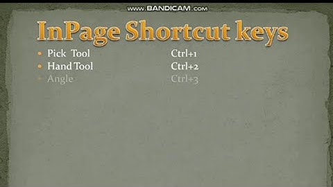 Inpage shortcut keys  || Easy to use inpage with shortcut keys....