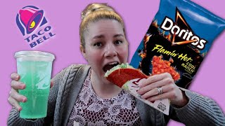 Trying The New Flamin Hot Cool Ranch Doritos Locos Taco From Taco Bell!