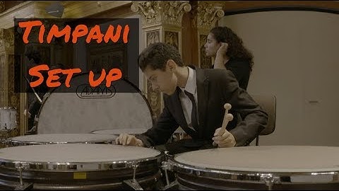 Setting up the timpani used on stage in the Musikverein / Konzerthaus / MuTh