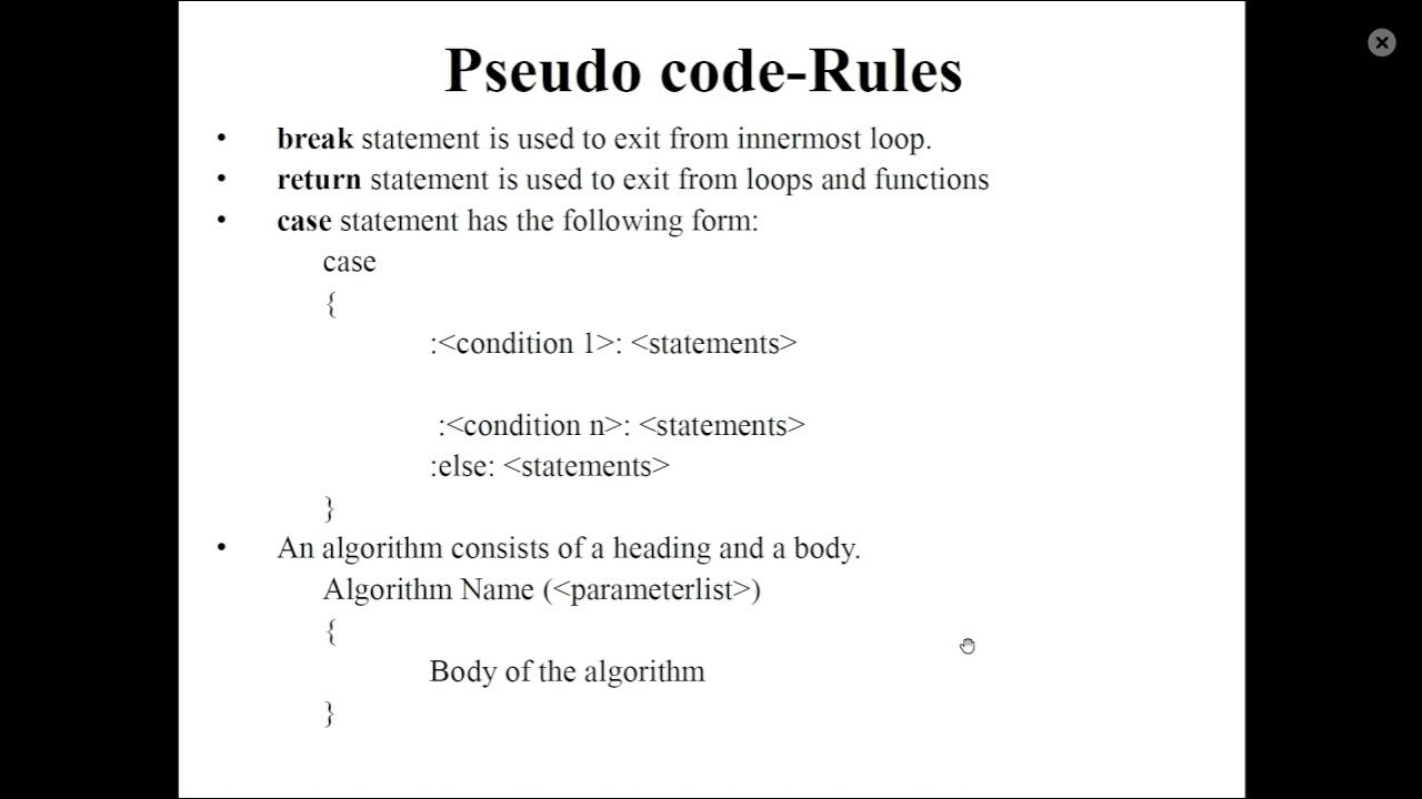 Algorithm and Pseudocode - YouTube