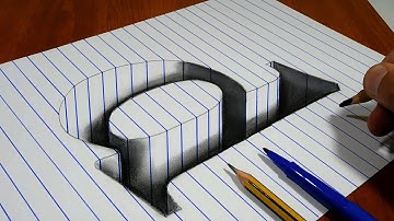 Drawing d Hole in Line Paper   3D Trick Art