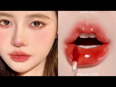 🥀Best Korean lipstick and Eye makeup tutorial for Beginners || Korean Beauty Hacks