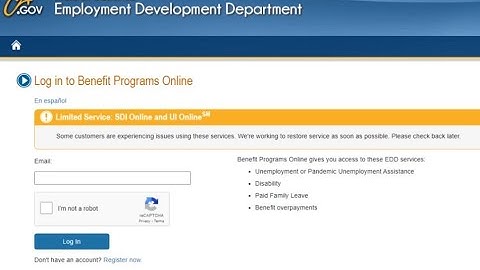 CA EDD Website Issues, Update in Certification