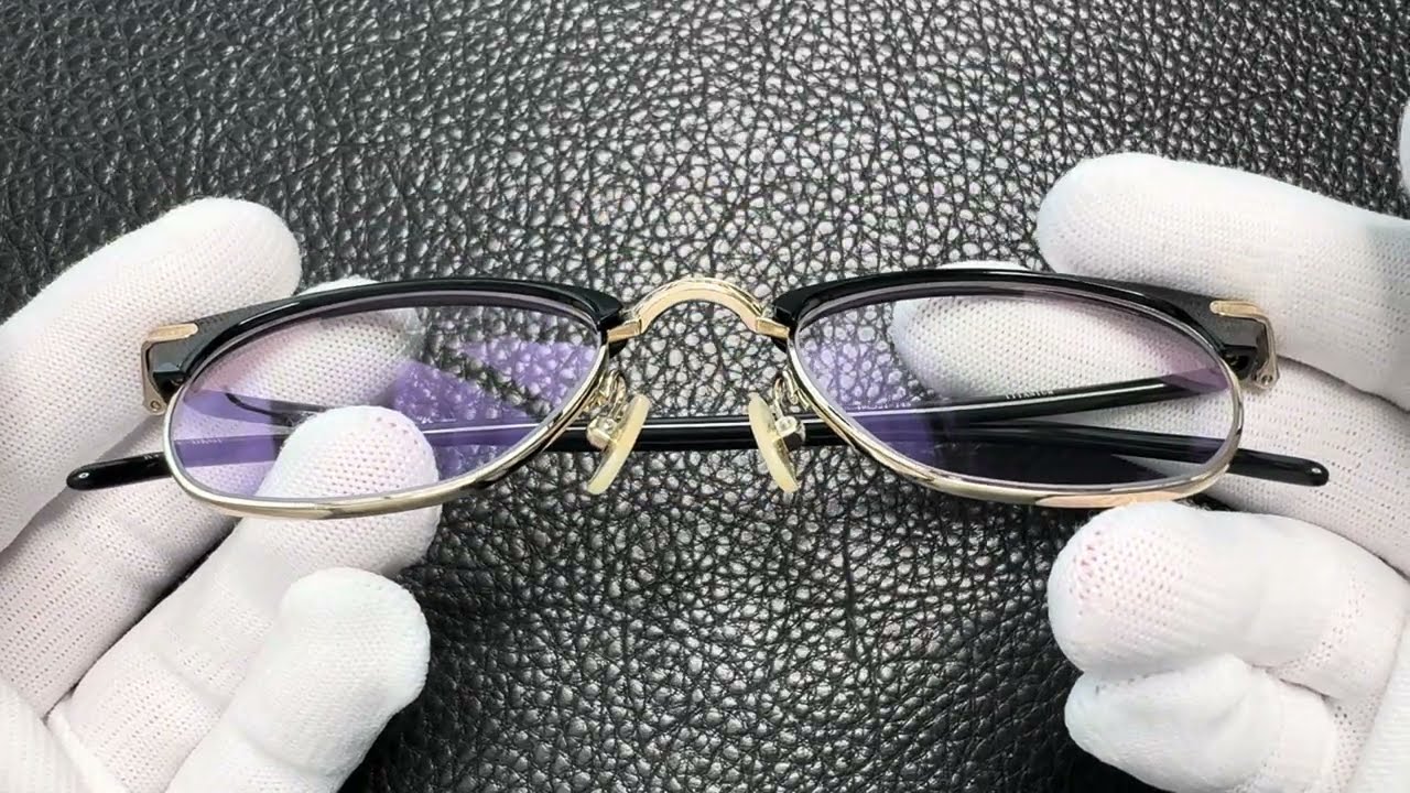 カネコガンキョウ 金子眼鏡 VINTAGE KV-34 BKGP TITANIUM - YouTube