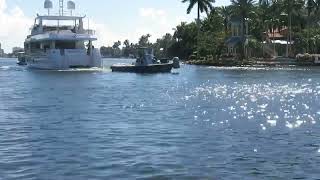 Fort Lauderdale New River yes they are towing the yacht backwards
