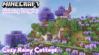 Minecraft Longplay | Rainy Lavender Hobbit Hole (no commentary, with rain sounds)