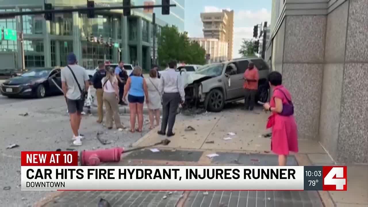 Runner injured after being struck by piece of fire hydrant sent flying ...