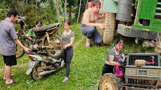 Timelapse: Genius girl repairing agricultural machines and motorbikes / genius girl