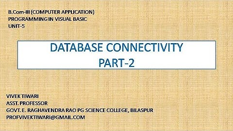database connectivity through MS ADO DATA CONTROL PART-2