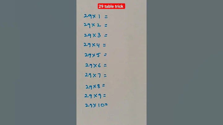 29 table small easy trick #maths #tables #youtubeshorts #new