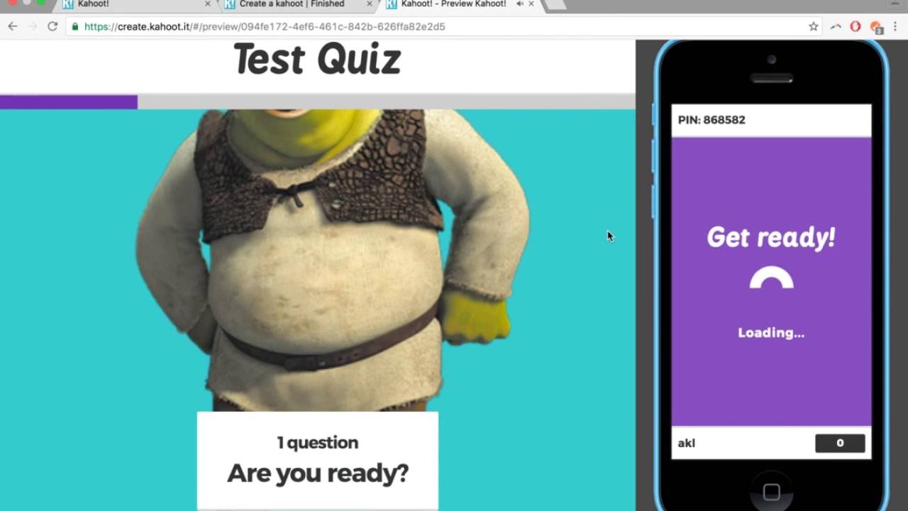 Demo of Kahoot Quiz