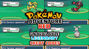 Pokemon Adventure Red Unavailable Legandary Pokemon Cheat Codes (2020)