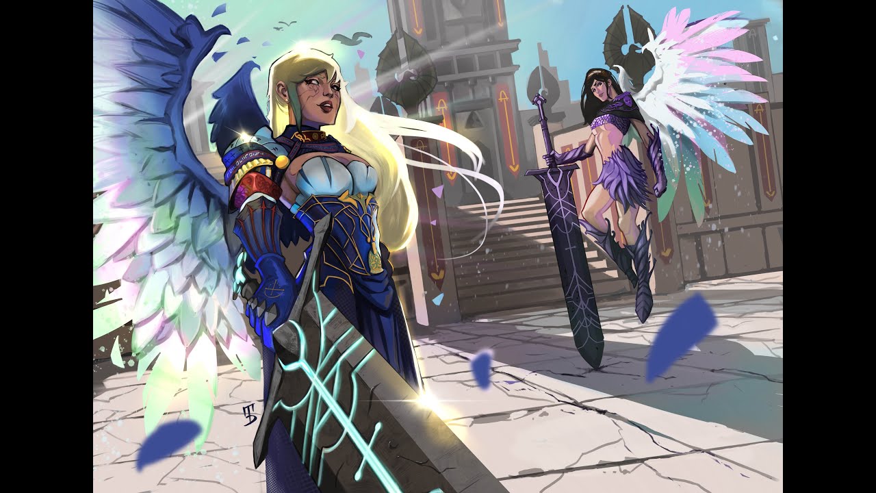 seraph from black desert online fan art process video