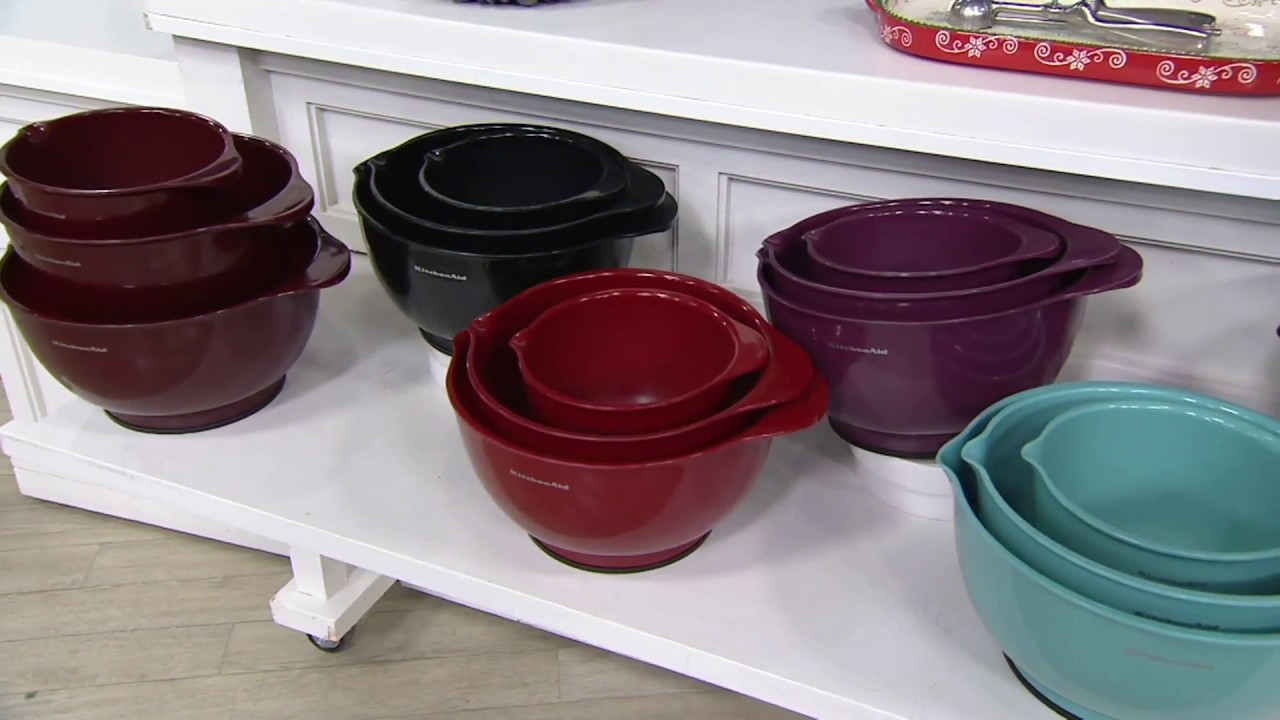 KitchenAid Set of 3 Non-Slip Mixing Bowls on QVC 