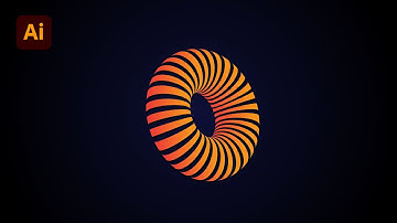 3D striped doughnut Design | 3D Shapes Tutorial in Illustrator | Tips 2023