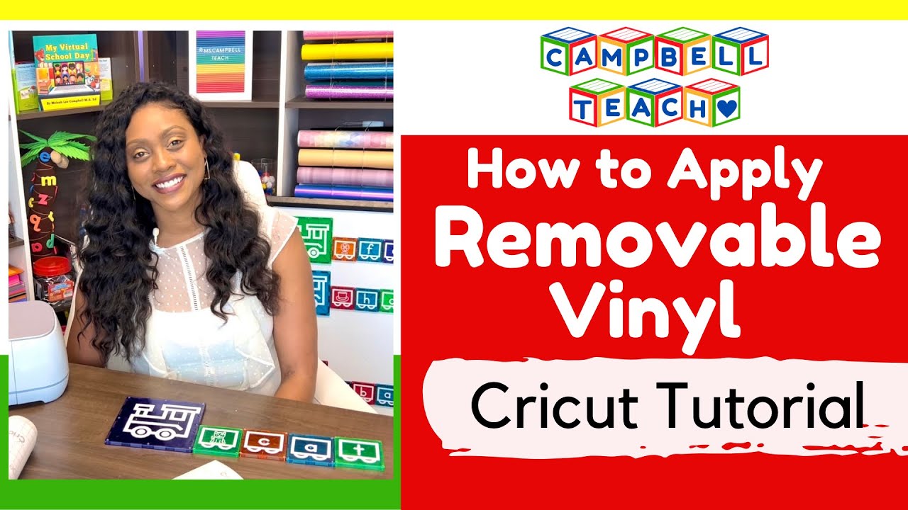 How to Apply Removable Vinyl using a Cricut Maker - Cricut Tutorial for  Beginners 