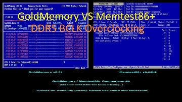 GoldMemory vs Memtest86+  Comparison #4 (Overclocking - Real Memory Errors Test - Which Is Better?)