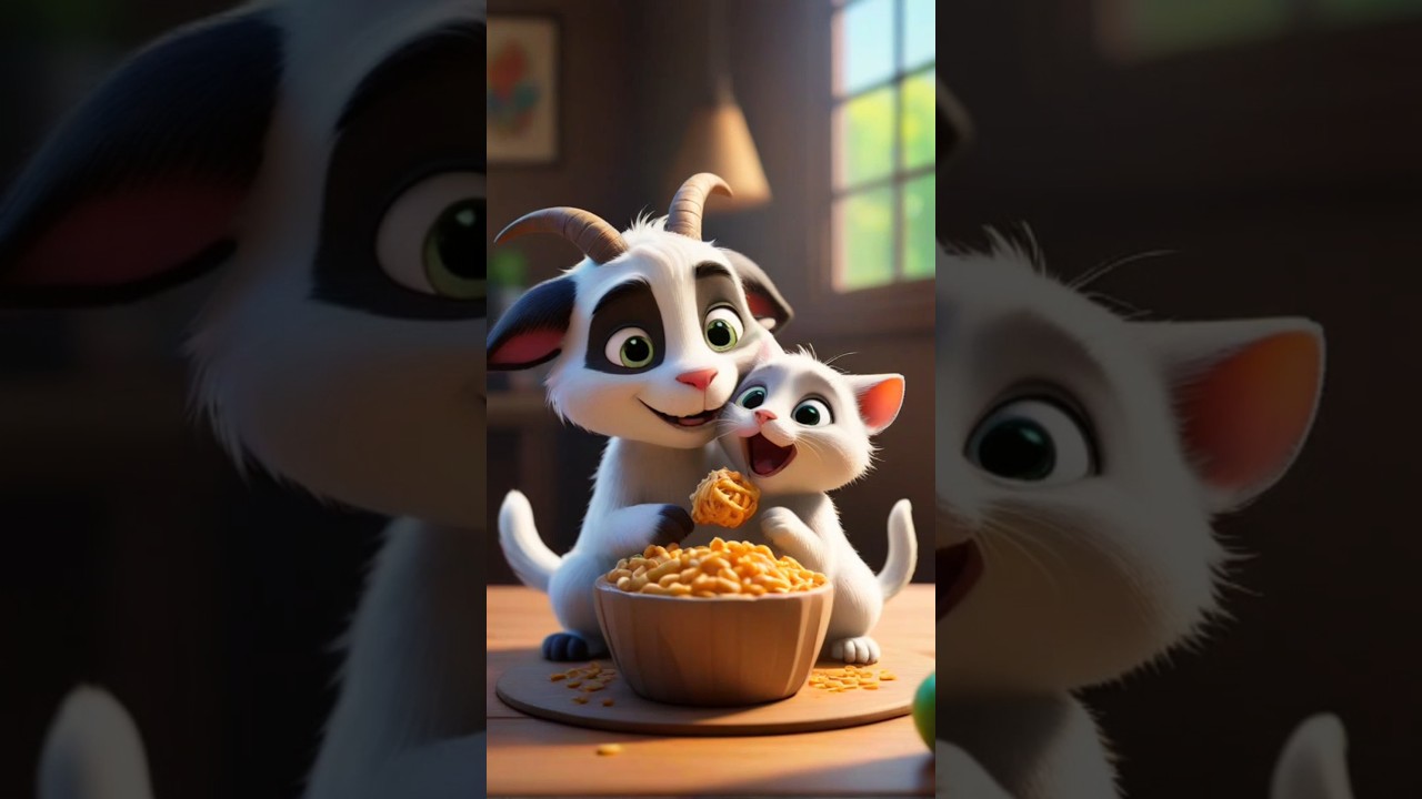 A Cat and a Goat’s Morning Adventure Through a Waking City 