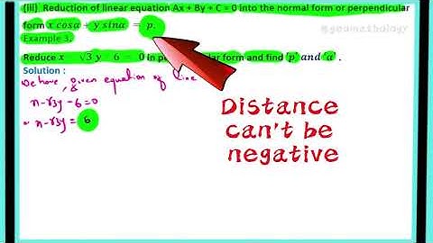 🧮 Redution|Ax+By+c=0 to x cost+ysint=p | Class 9 Coordinate Geometry 📏Normal  form